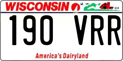 WI license plate 190VRR