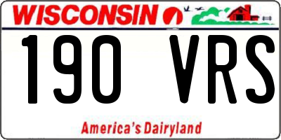 WI license plate 190VRS
