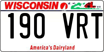 WI license plate 190VRT
