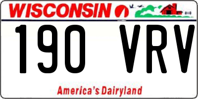 WI license plate 190VRV