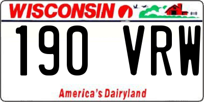 WI license plate 190VRW