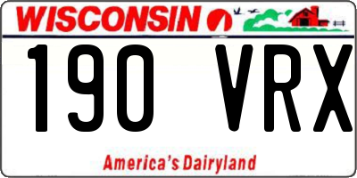 WI license plate 190VRX