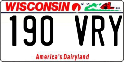WI license plate 190VRY