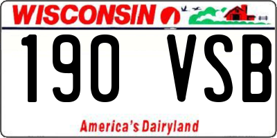 WI license plate 190VSB