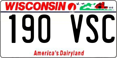 WI license plate 190VSC