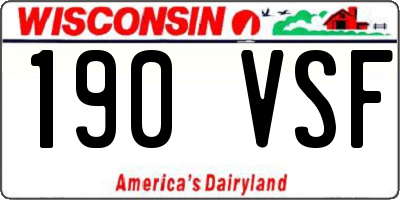 WI license plate 190VSF