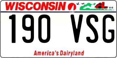 WI license plate 190VSG