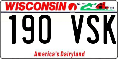 WI license plate 190VSK