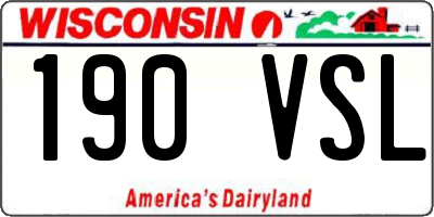 WI license plate 190VSL