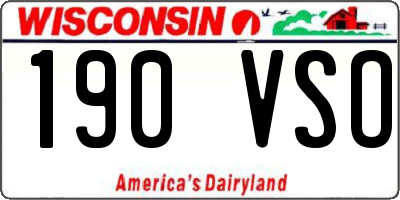 WI license plate 190VSO