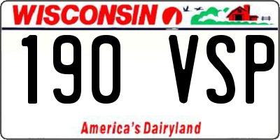 WI license plate 190VSP