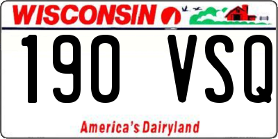 WI license plate 190VSQ