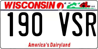 WI license plate 190VSR