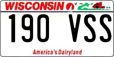 WI license plate 190VSS
