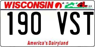 WI license plate 190VST