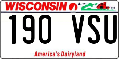 WI license plate 190VSU