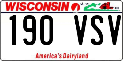 WI license plate 190VSV