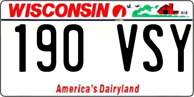 WI license plate 190VSY