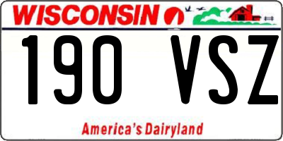WI license plate 190VSZ