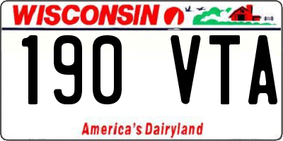 WI license plate 190VTA