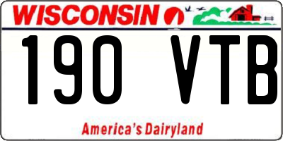 WI license plate 190VTB