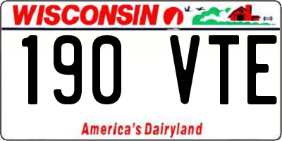WI license plate 190VTE