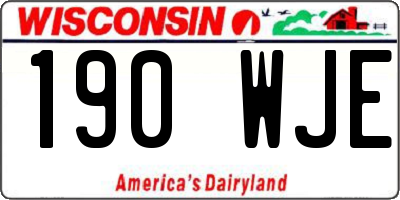 WI license plate 190WJE