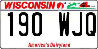WI license plate 190WJQ