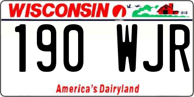 WI license plate 190WJR