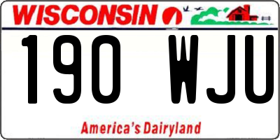 WI license plate 190WJU