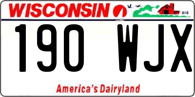 WI license plate 190WJX