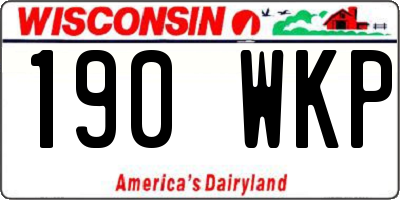 WI license plate 190WKP