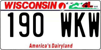 WI license plate 190WKW