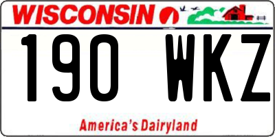 WI license plate 190WKZ