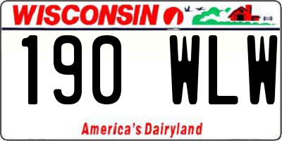 WI license plate 190WLW