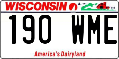 WI license plate 190WME