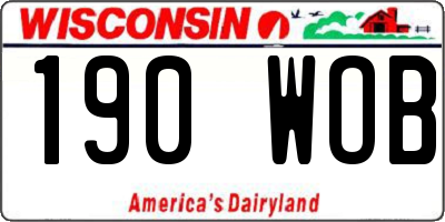 WI license plate 190WOB