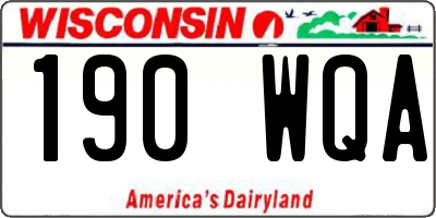 WI license plate 190WQA