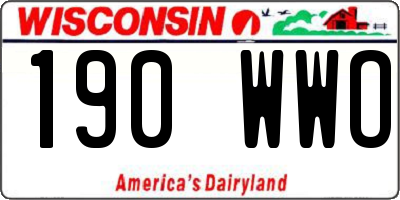 WI license plate 190WWO