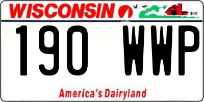 WI license plate 190WWP
