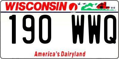 WI license plate 190WWQ