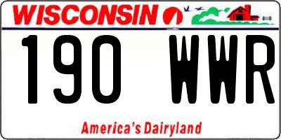 WI license plate 190WWR