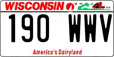 WI license plate 190WWV