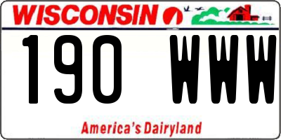 WI license plate 190WWW