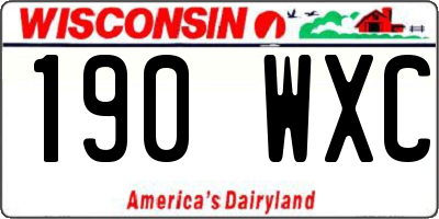 WI license plate 190WXC