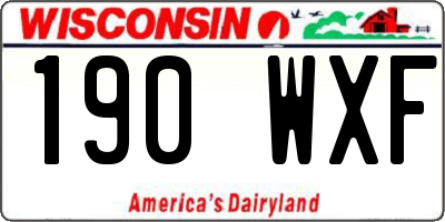 WI license plate 190WXF