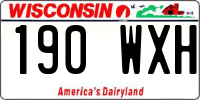 WI license plate 190WXH