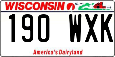 WI license plate 190WXK