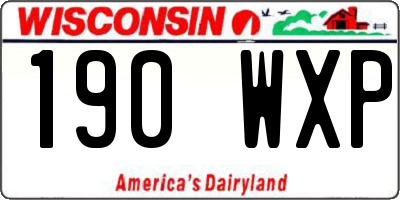 WI license plate 190WXP