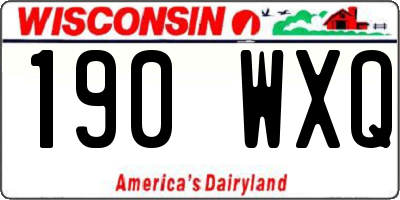 WI license plate 190WXQ